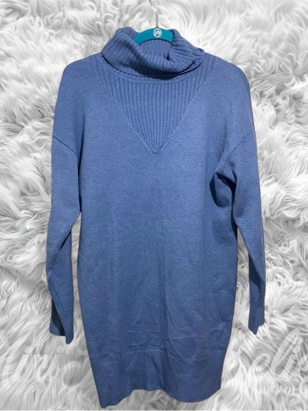 Lulu's Dusty Blue Turtleneck Sweater Dress